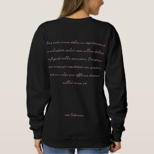 Sudadera Estético Rosa Negro Escritura a Mano Script Elegan