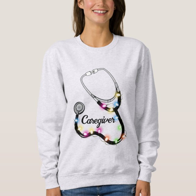 Sudadera Estetioscopio con Navidades enciende enfermera de  (Anverso)