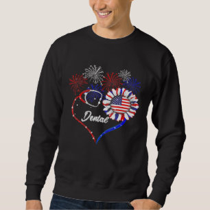 Sudadera Estetioscopio dental Firework Bandera de los Estad