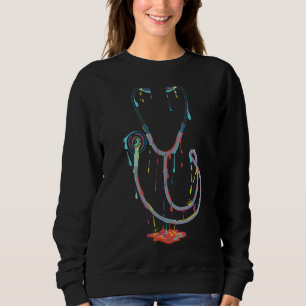 Sudadera Estetoscopio abstracto que gotea: arte médico