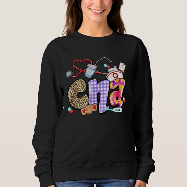 Sudadera Estetoscopio CNA Leopardo  Vida CNA (Anverso)