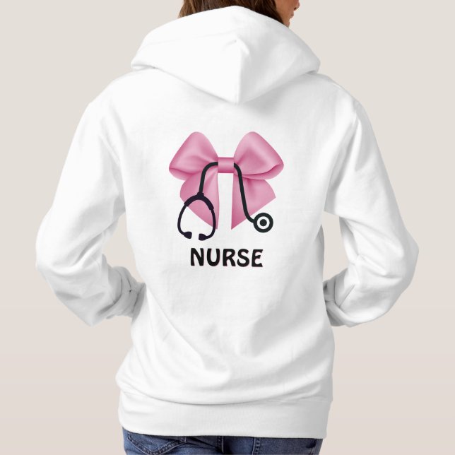 Sudadera Estetoscopio Personalizado con Lazo Rosa (Reverso)