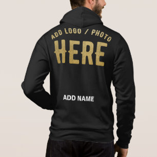 SUDADERA ESTILIZADO MODERNO PERSONALIZABLE NEGRO VERIFICADO