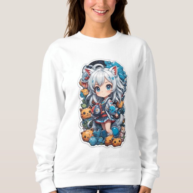 Sudadera Estilo anime lindo (Anverso)