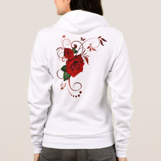 Sudadera Estilo: Bella de mujeres + flor roja de lienzo