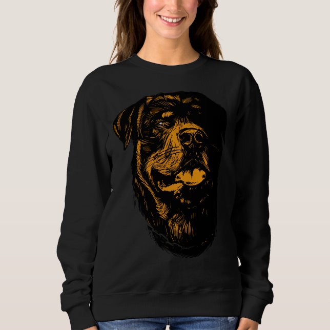 Sudadera Estilo de dibujo de mano de perro de Rottweiler (Anverso)