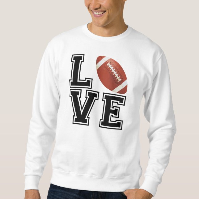 Sudadera Estilo de la universidad del fútbol del amor (Anverso)