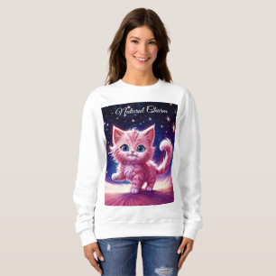 Sudadera Estilo de los ojos azul surrealista del gato lindo