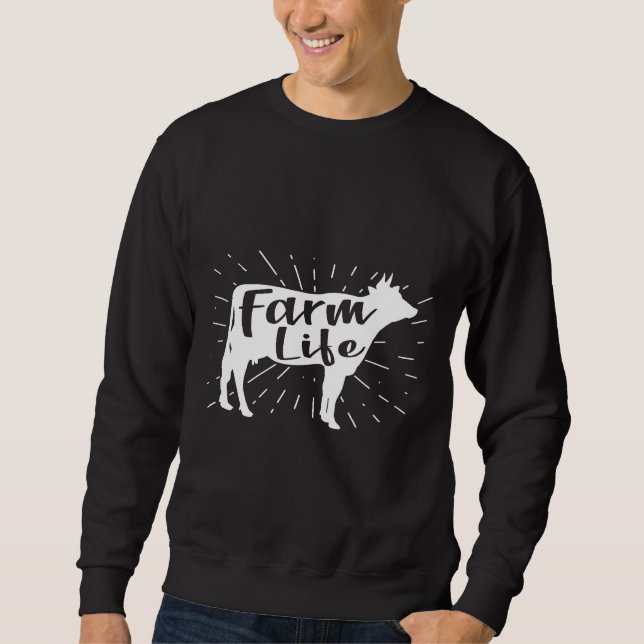 Sudadera Estilo de vaca dulce de campo gráfico de vida de g (Anverso)