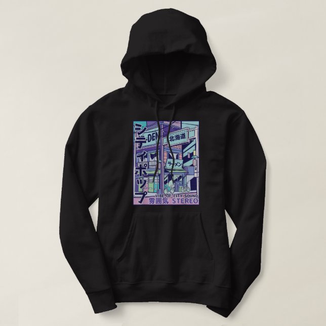 Sudadera Estilo de vaporwave estético pop de la ciudad de l (Diseño del anverso)