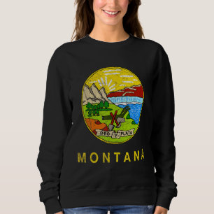 Sudadera Estilo de vintage del estado de la bandera de Mont
