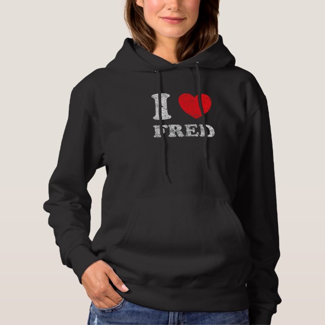 Sudadera Estilo desgastado grunge angustiado amo a Fred (Anverso)