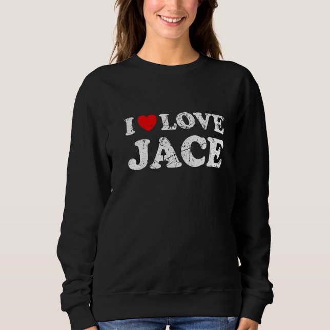 Sudadera Estilo desgastado grunge angustiado amo a Jace   (Anverso)