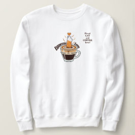 Sudadera Estilo divertido y rústico de gato amante del café