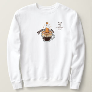 Sudadera Estilo divertido y rústico de gato amante del café