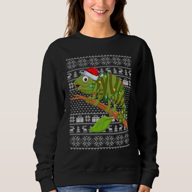Sudadera Estilo dulce feo Noches Luces Santa Iguana Cristo (Anverso)