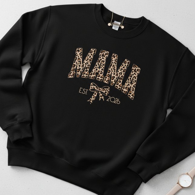 Sudadera Estilo Femenino Audaz Leopard Varsity Mama (Subido por el creador)