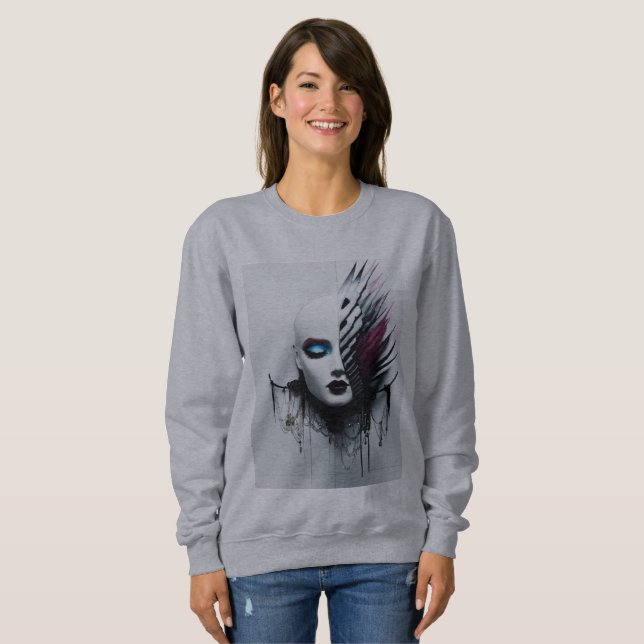 Sudadera Estilo Gótico Tiara Arte-Fierce y Diseño Protector (Anverso completo)