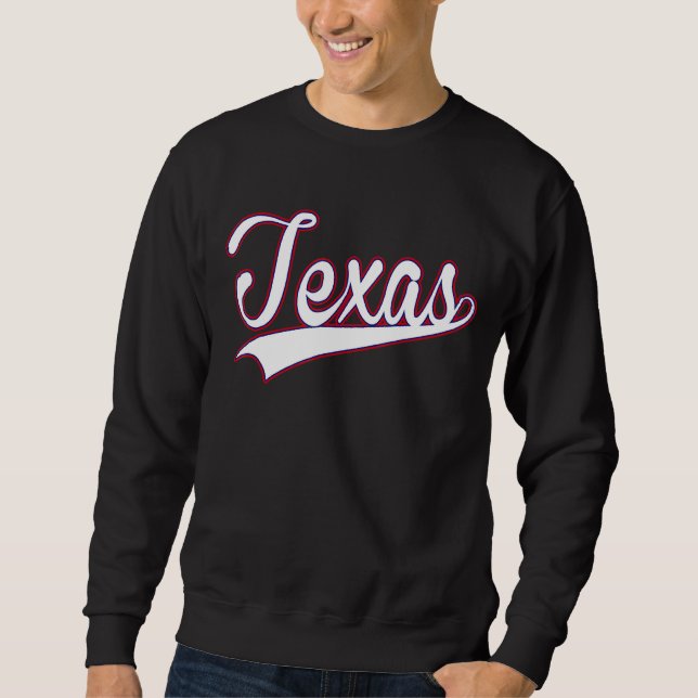Sudadera Estilo Retro Color Blanco Letra Texas State Texas (Anverso)