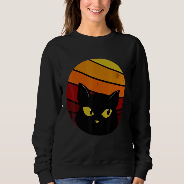Sudadera Estilo retro de gato (Anverso)