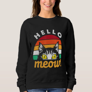 Sudadera Estilo retro de gato de Hello Meow