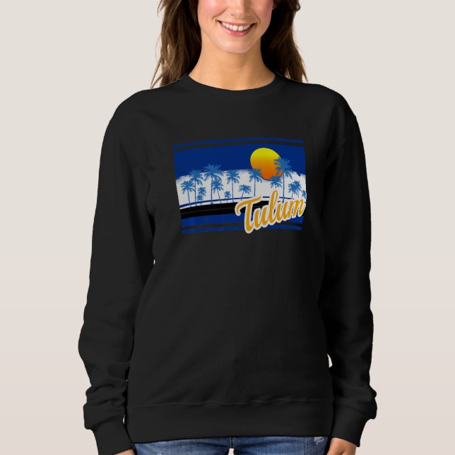 Sudadera Estilo Retro de Surf Vintage Tulum Playa (Anverso)