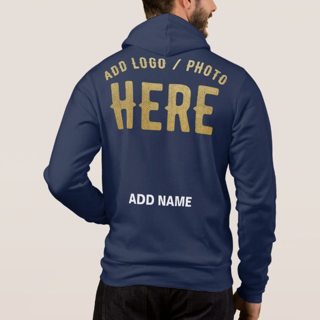 SUDADERA ESTILOSO MODERNO AZUL NAVY VERIFICADO DE MARCA (Reverso)