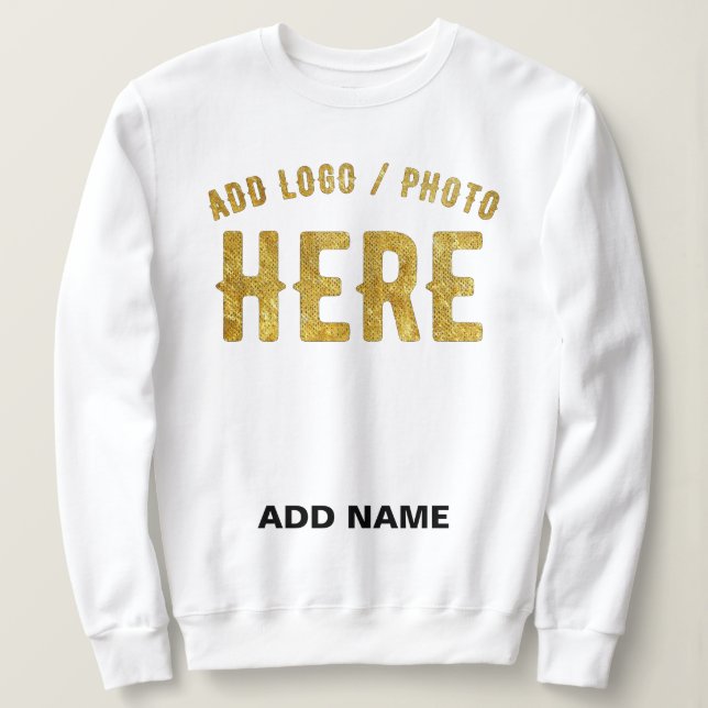 SUDADERA ESTILOSO MODERNO PERSONALIZABLE BLANCO VERIFICADO  (Anverso del diseño)