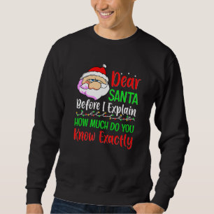 Sudadera Estimado Papá Noel Antes De Explicar Cuánto Sabes