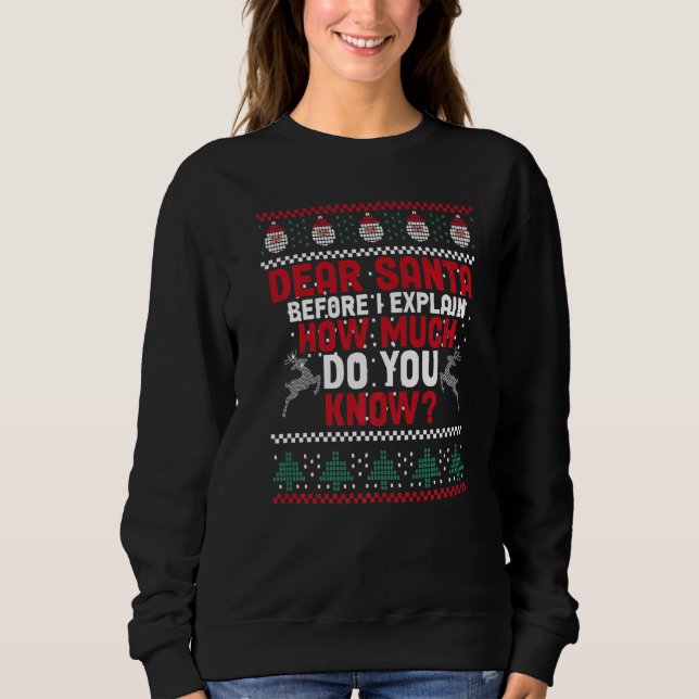 Sudadera Estimado Papá Noel Antes De Explicar Cuánto Sabes (Anverso)