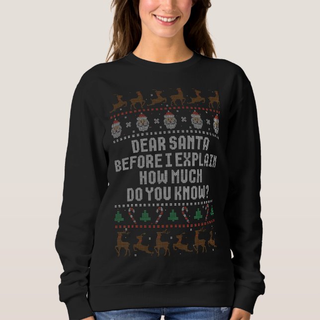 Sudadera Estimado Papá Noel Antes De Explicar Cuánto Sabes (Anverso)
