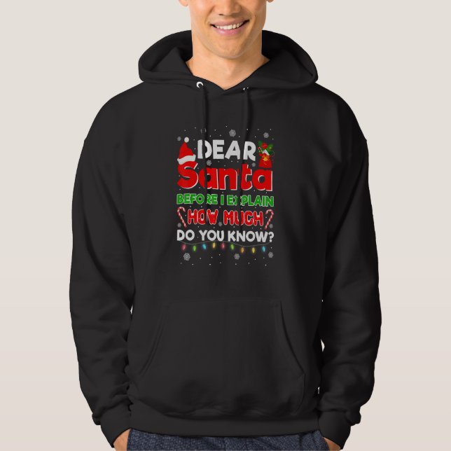 Sudadera Estimado Papá Noel Antes De Explicar Cuánto Sabes  (Anverso)