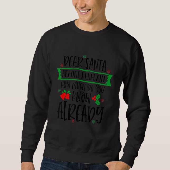 Sudadera Estimado Papá Noel Antes De Explicar Cuánto Sabes  (Anverso)