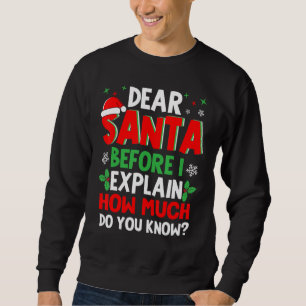 Sudadera Estimado Papá Noel Antes De Explicar Cuánto Sabes