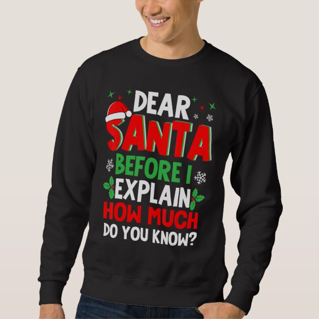Sudadera Estimado Papá Noel Antes De Explicar Cuánto Sabes  (Anverso)