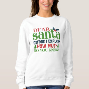 Sudadera Estimado Papá Noel Cuánto Sabes