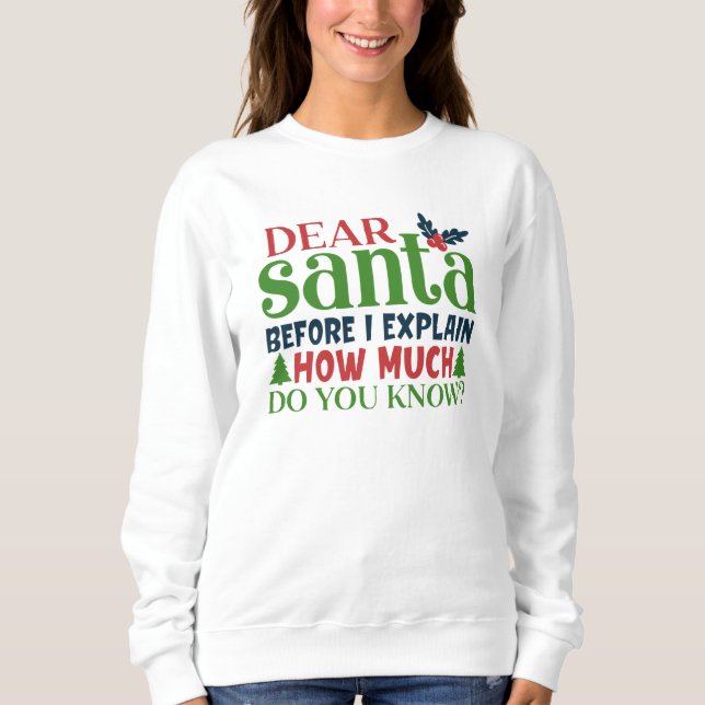Sudadera Estimado Papá Noel Cuánto Sabes (Anverso)