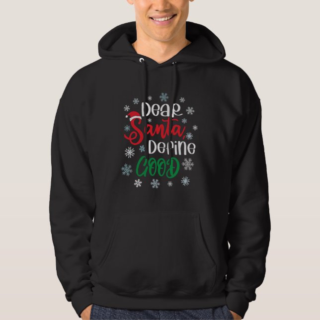 Sudadera Estimado Santa Define buenos Navidades graciosos (Anverso)