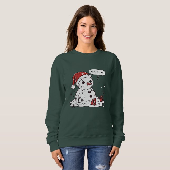 Sudadera Esto es un muñeco de nieve que se derrite bien (Anverso completo)