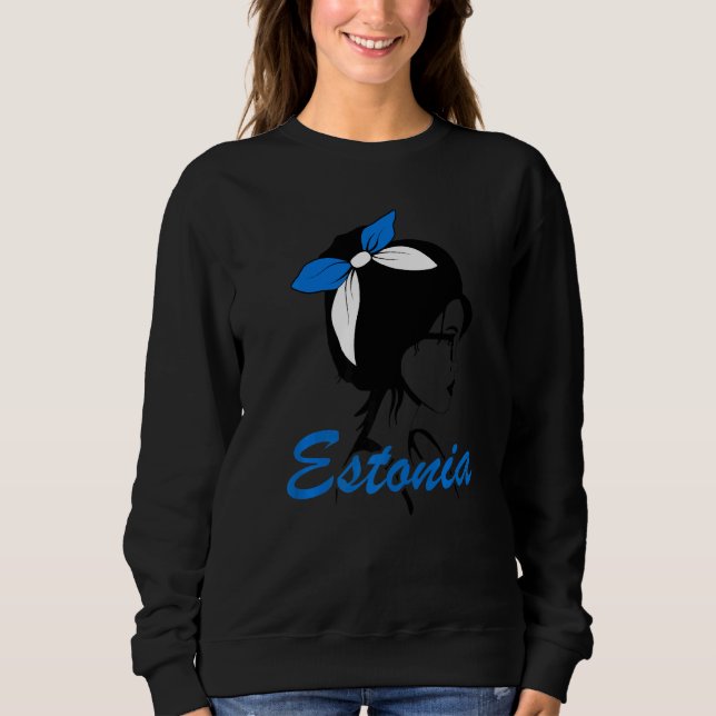Sudadera Estonia Chica Mujeres estonias Estonia Bandera (Anverso)