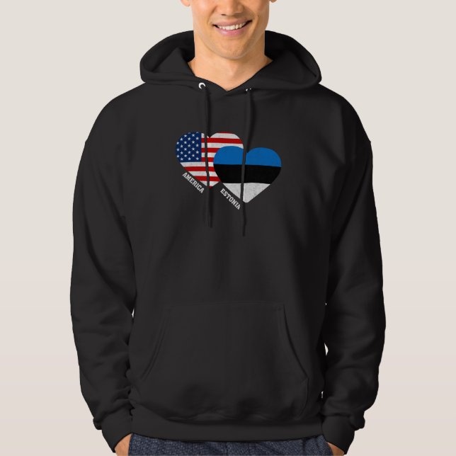 Sudadera Estonia Flag  Estonian American Pride Vintage (Anverso)