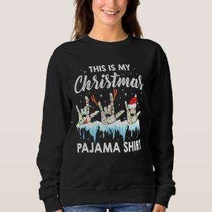 Sudadera Estos Son Mis Navidades Pajama Asl Rótulo Idioma S
