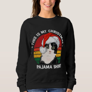 Sudadera Estos son mis Navidades Pajama Shirt Black Cat Xma