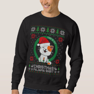 Sudadera Estos son mis Navidades Pajama Shirt Graciosos Gat