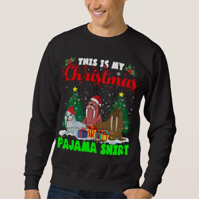Sudadera Estos son mis Navidades Pajama Shirt Santa ELF Rei (Anverso)