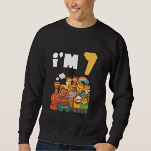 Sudadera Estoy 7 Cumpleaños De Tren De Animal Lindo 7º Siet