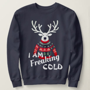 Sudadera Estoy aterrorizado por los Navidades feos de renos