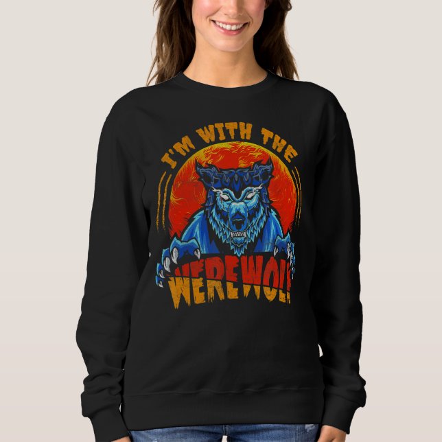 Sudadera Estoy con los fanáticos de Werewolf Red Moon for W (Anverso)