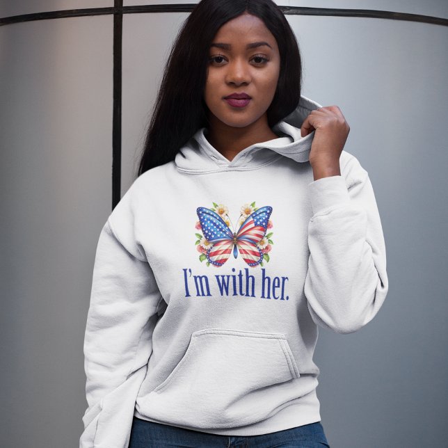 Sudadera Estoy con su Kamala Harris por la mariposa del pre (Subido por el creador)
