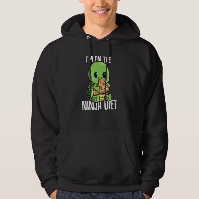 Sudadera Estoy en la dieta Ninja Turtle Comer Pizza Geek (Anverso)